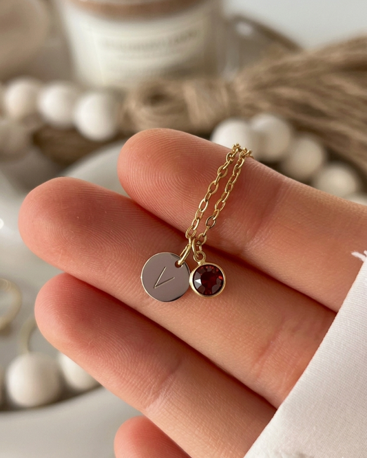 Initial Birthstone Pendant