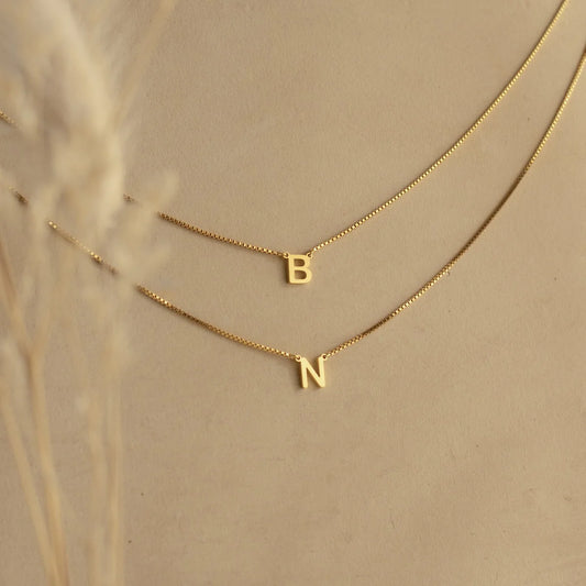 Double Initial BoxChain Necklace