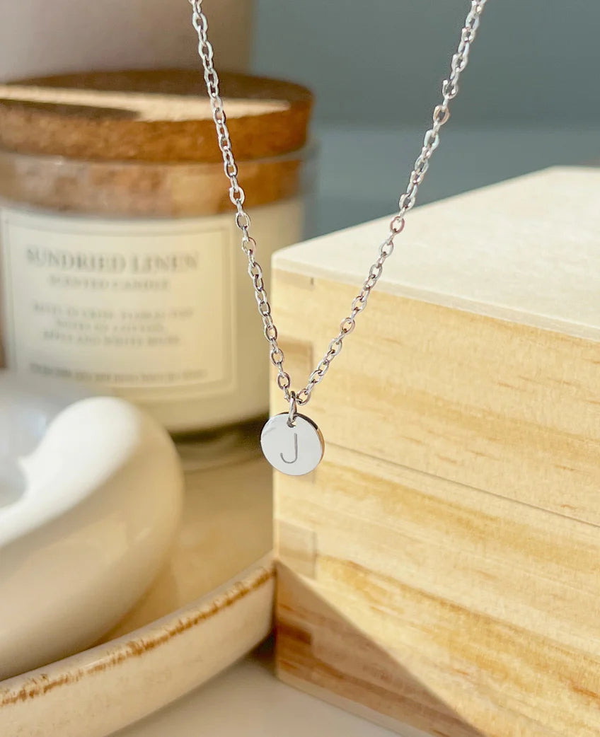 His & Her Initial Coin Pendant