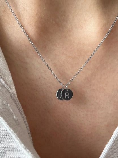 His & Her Initial Coin Pendant
