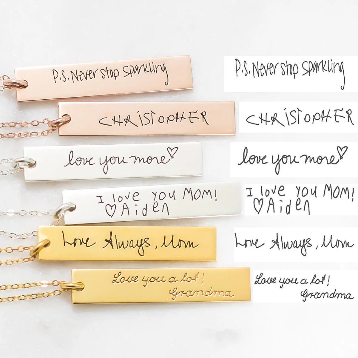 Handwritten Bar Pendant