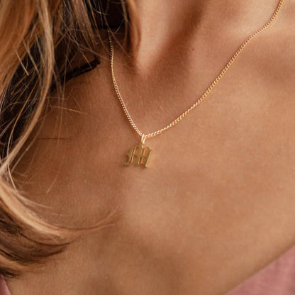 Old English Initial Necklace