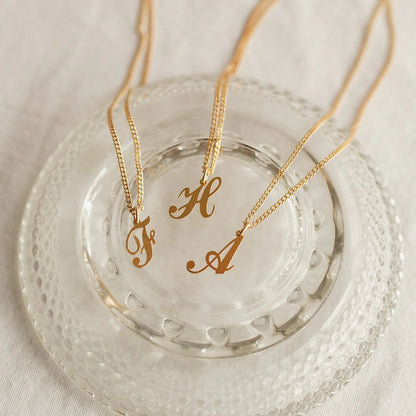 Old English Initial Necklace