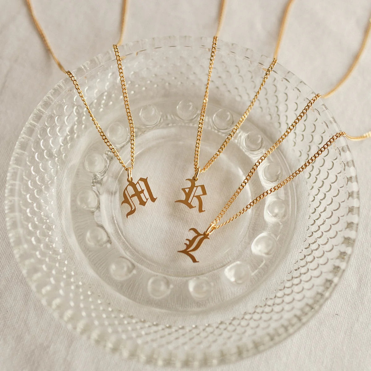 Old English Initial Necklace