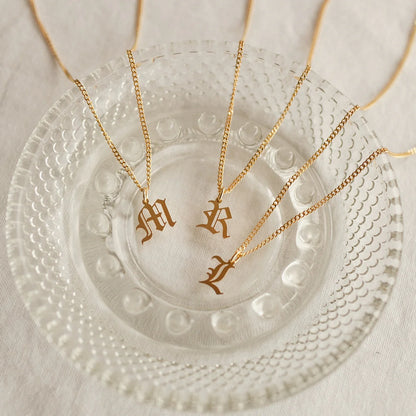 Old English Initial Necklace