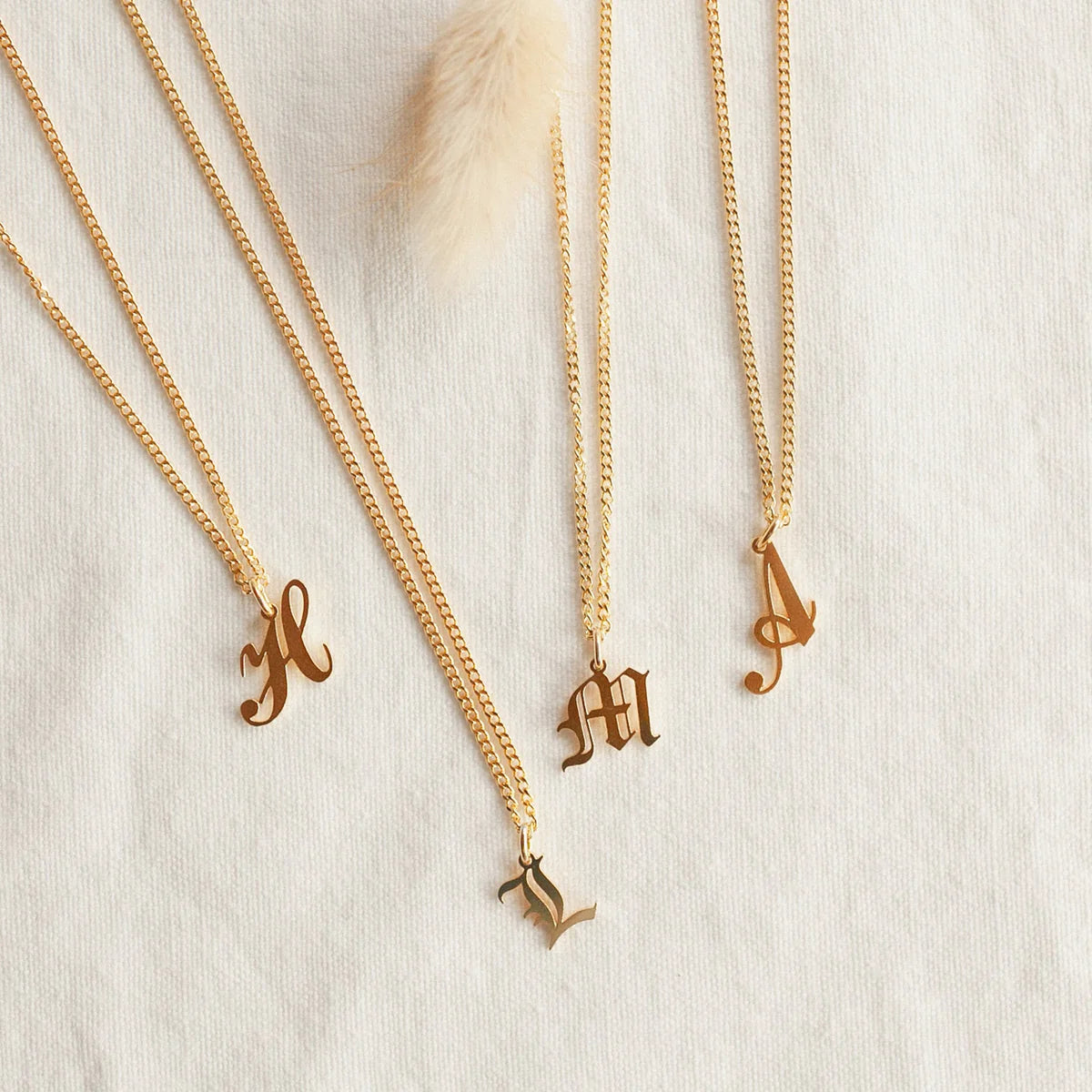 Old English Initial Necklace
