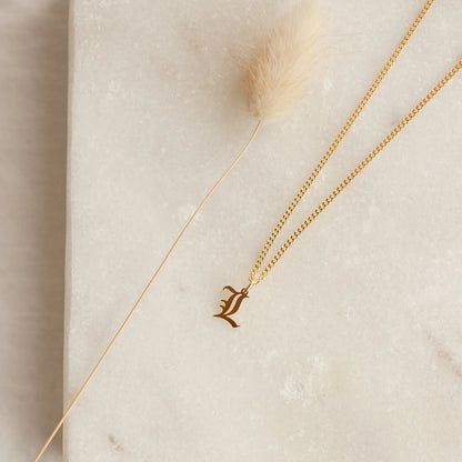 Old English Initial Necklace