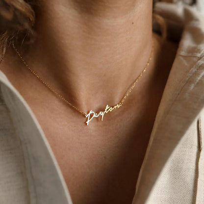 Minimal Script Name Necklace