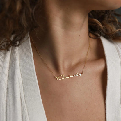 Minimal Script Name Necklace