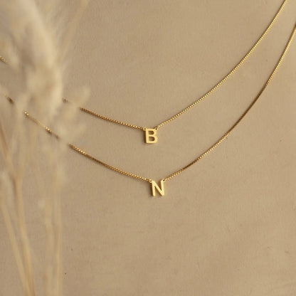Double Initial BoxChain Necklace