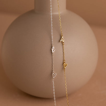 Initial With Heart MNecklace