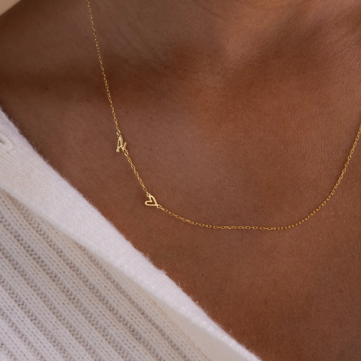 Initial With Heart MNecklace