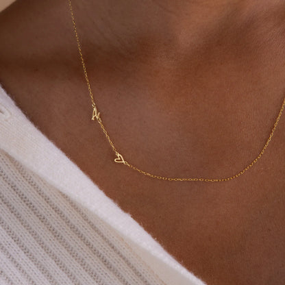 Initial With Heart MNecklace