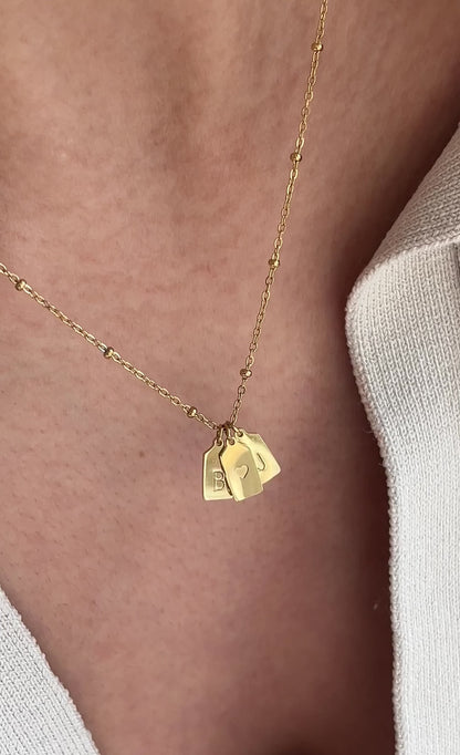 His & Her Initial Pendant with Heart