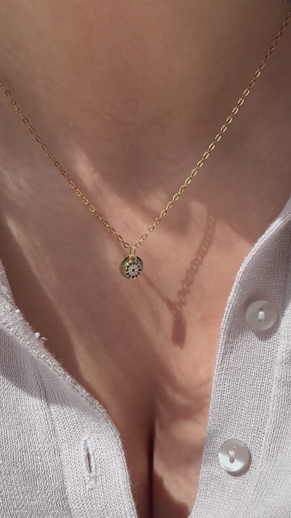 Initial Pendant with Evil Eye Charm (Silver)